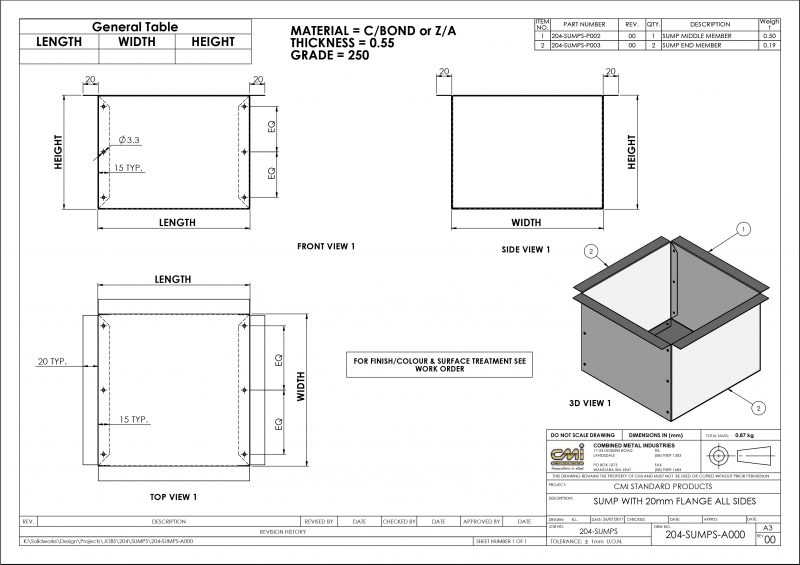 Tapered And Curved Rainheads & Sumps For Perth CMIWA